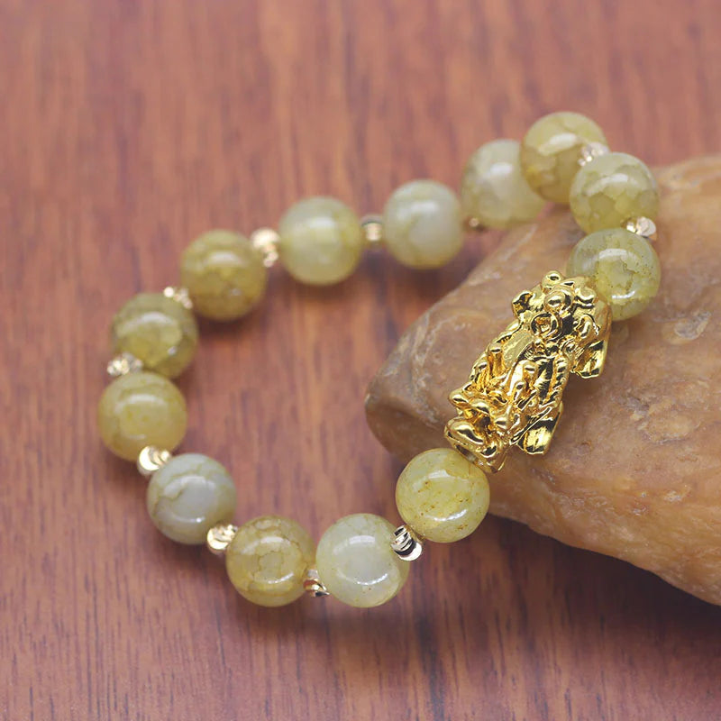 Feng Shui Pixiu Obsidian Stone Beads Bracelet Custom Charm Pi Xiu Bracelet